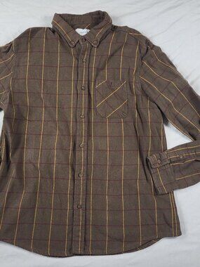Anian Shirt Men's XXL 2XL Brown Cotton Button Down Heavyweight Preppy Designer